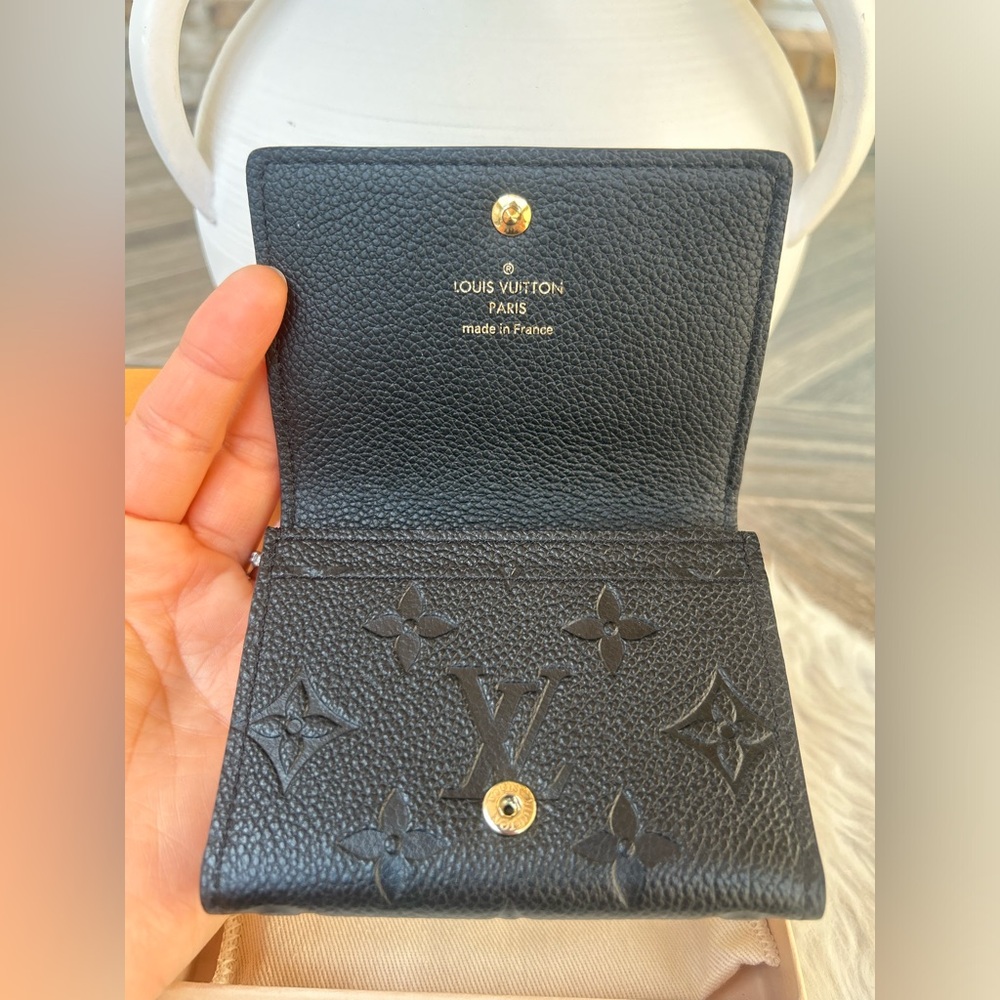Monogram Empriente Business Card Holder in Black